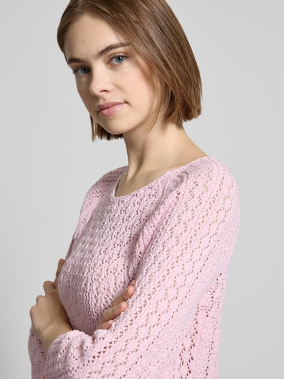 Only Cropped Strickpullover mit Baumwoll-Anteil Modell 'NOLA' Rosa 3