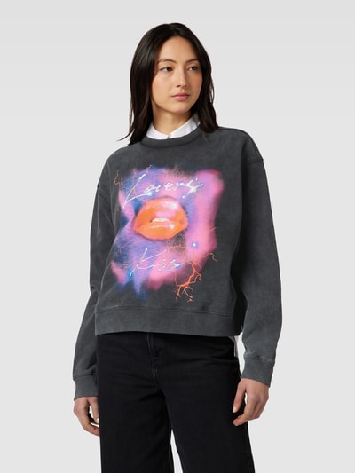 HUGO Sweatshirt met motiefprint, model 'Deroxina' Zwart - 4