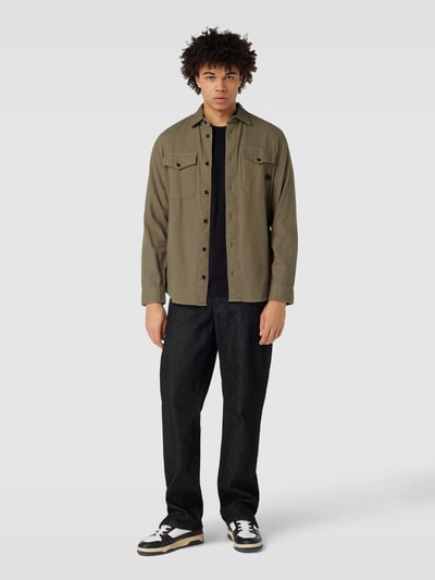 G-Star Raw Slim fit vrijetijdsoverhemd met borstzakken Olijfgroen - 1