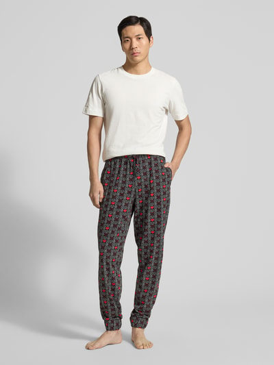 HUGO Comfort Fit Pyjama-Hose aus reiner Baumwolle Modell 'AMORO' Rot 1
