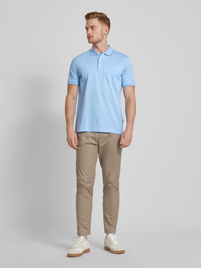 OLYMP Level Five Poloshirt met borstzak en labelstitching Bleu - 1