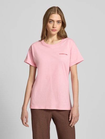 Colourful Rebel T-Shirt mit rückseitigem Motiv-Print Modell 'Flower Square' Rosa 4