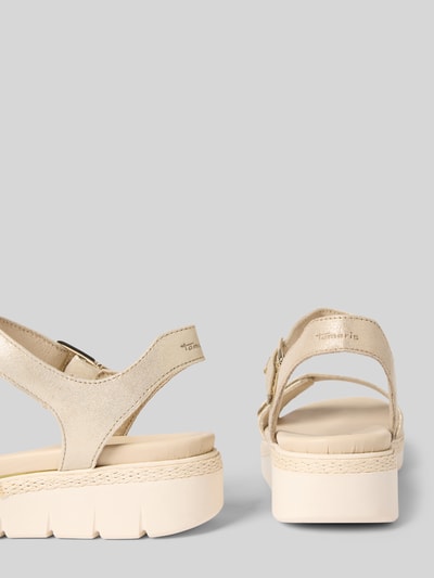 Tamaris Ledersandalette mit Klettverschluss Gold 2