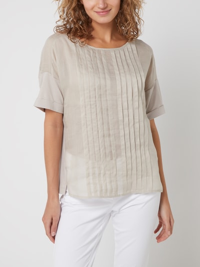 Luisa Cerano Blouse van ramee  Taupe - 4