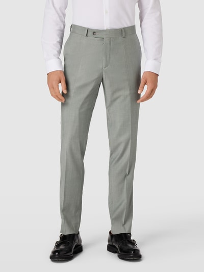 Carl Gross Slim fit pantalon met persplooien, model 'Silas' Groen - 4