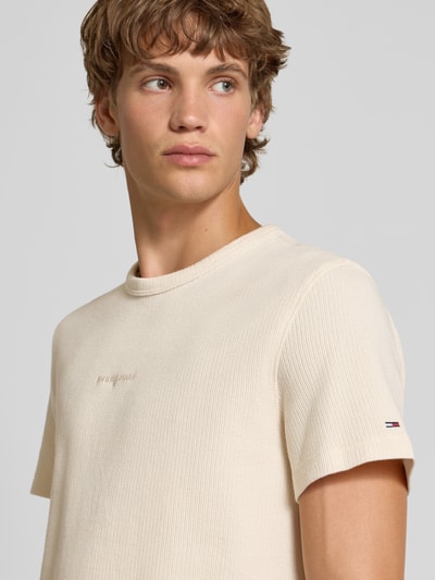 Tommy Jeans Slim fit gebreide pullover met structuurmotief Zand - 3