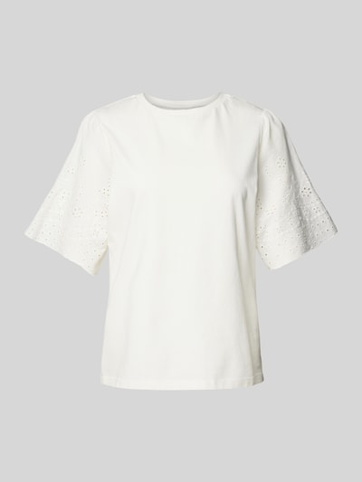 YAS T-Shirt mit Lochmuster Modell 'YASLEX' Offwhite 2