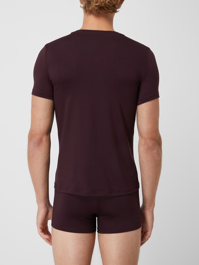 HOM T-shirt met V-hals Bordeaux - 4