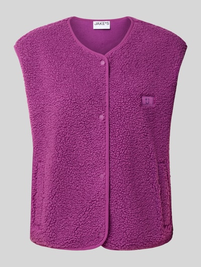 Jake*s Casual Weste mit Fleece-Struktur Violett 2