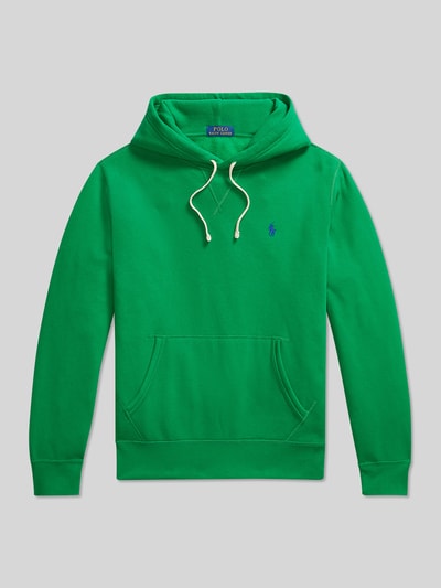 Produktfoto, Regular Fit Hoodie aus Baumwoll-Mix von Polo Ralph Lauren in Grün, Optik: Unifarben, Logo-Detail, Kängurutasche, Materialverarbeitung: Sweat
