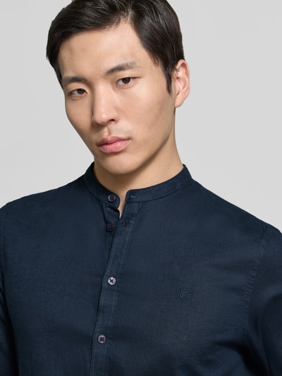 Casual Friday Slim Fit Freizeithemd mit Stehkragen Modell 'Anton' Marine 3