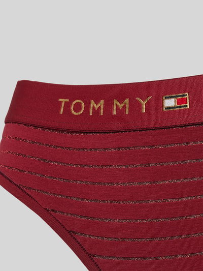 TOMMY HILFIGER String mit elastischem Logo-Bund Modell 'HERITAGE' Dunkelrot 2