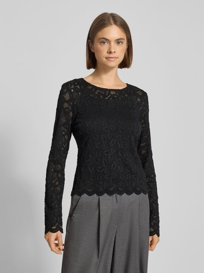 Pieces Regular fit blousetop van transparant kant, model 'JOHANNE'  - 4