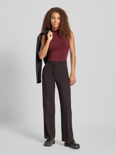 Pieces Shaped Fit Top mit Stehkragen Modell 'MADISON' Dunkelrot 1