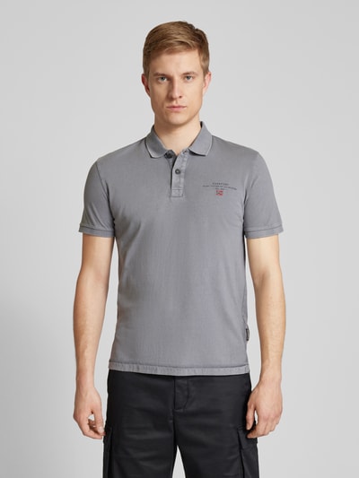 Napapijri Regular fit poloshirt met labelprint, model 'elbas' Middengrijs - 4