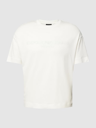 Emporio Armani T-Shirt mit Label-Print Weiss 2