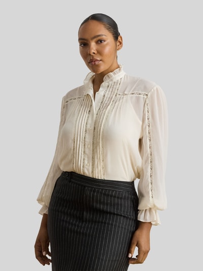 Lauren Ralph Lauren Regular Fit Langarmbluse mit Spitzenbesatz Sand 6