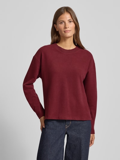 s.Oliver RED LABEL Sweter o kroju regular fit z mieszanki bawełny Bordowy 4