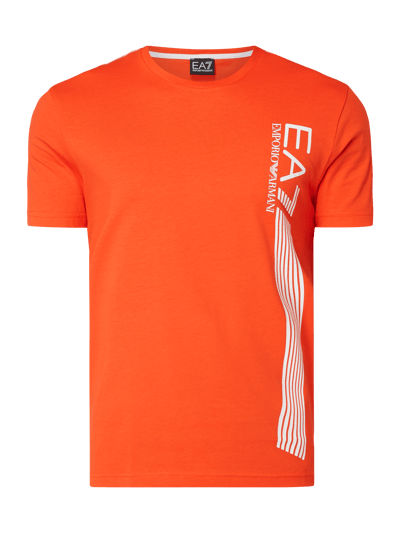 EA7 Emporio Armani T-Shirt mit gummiertem Logo-Print Orange 2