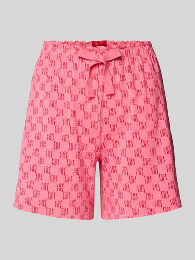 Produktfoto, Regular Fit Pyjama Shorts aus Modal-Mix mit Baumwoll-Anteil von HUGO, Optik:Allover-Muster, Animal-Print, Tunnelzug, elastischer Bund, Stretch, pinke Textur