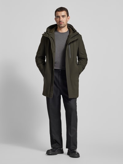 Strellson Parka met borstzak, model 'Flex Cross' Olijfgroen - 1