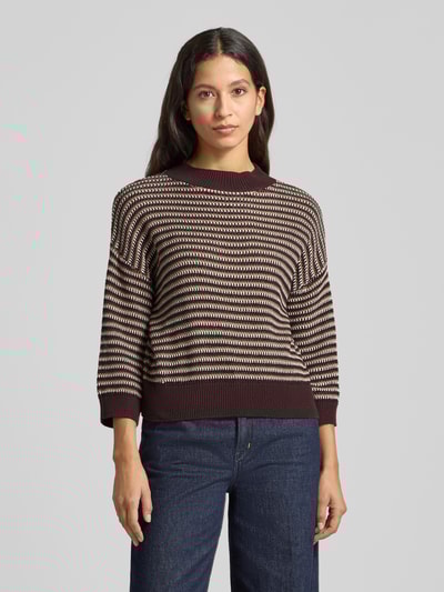 OPUS Strickpullover mit gerippten Abschlüssen Modell 'Peipina' Bordeaux 4