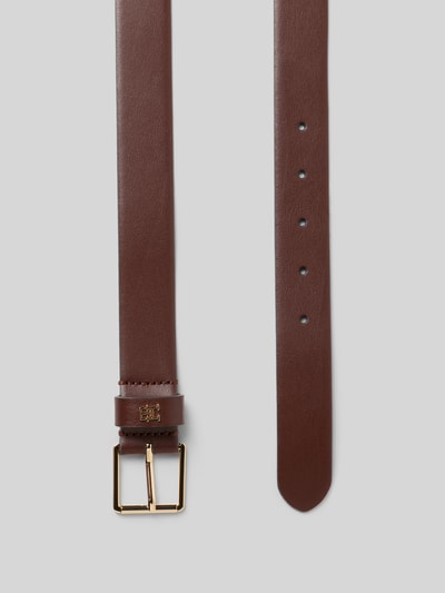 Tommy Hilfiger Pasek z naturalnej skóry bydlęcej Ciemnobrązowy 3