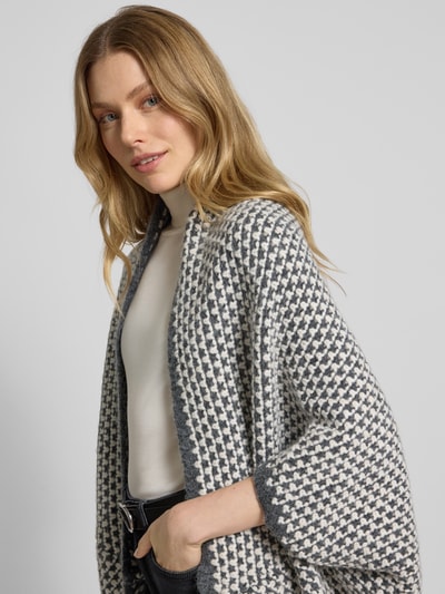 OPUS Poncho met knoopsluiting, model 'Amaryllis boho' Middengrijs - 3