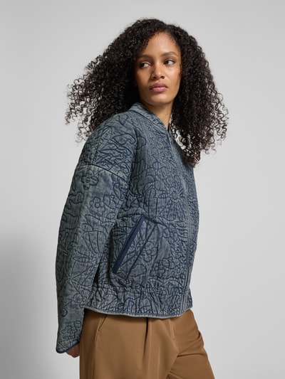 Jake*s Casual Jack met opstaande kraag en ritssluiting Blauw - 3