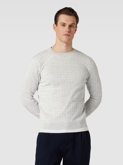 s.Oliver RED LABEL Gebreide pullover met structuurmotief Lichtgrijs - 4