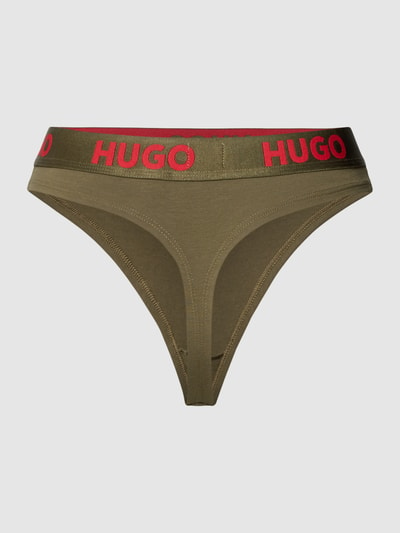 HUGO Stringi z detalami z logo model ‘SPORTY’ Khaki 3