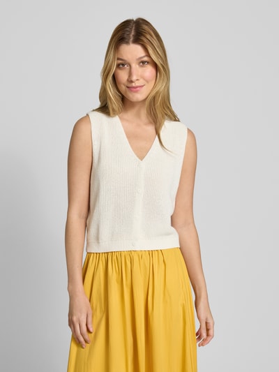 Mango Weste mit V-Ausschnitt Modell 'PALOMA' Offwhite 4