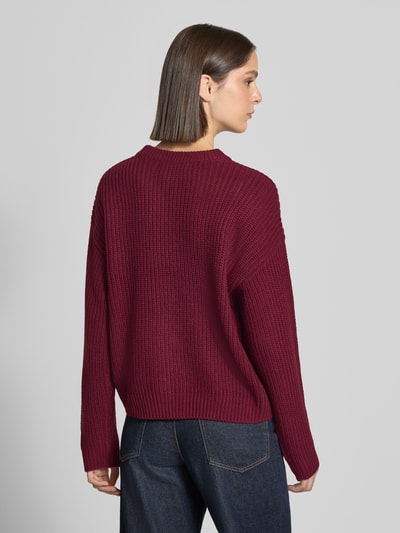 VERO MODA Regular Fit Pullover mit Crew Neck Modell 'LEA' Dunkelrot 5