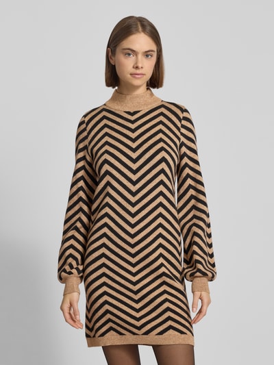 Only Sukienka o kroju podkreślającym figurę z dzianiny z mieszanki wiskozy model ‘JULIA’ Camel 4