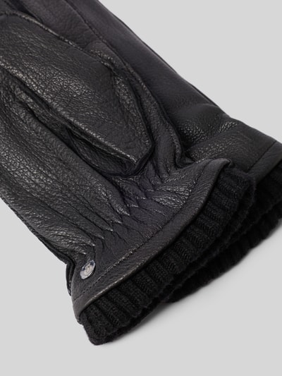 Roeckl Lederhandschuhe mit Rippbündchen Black 2