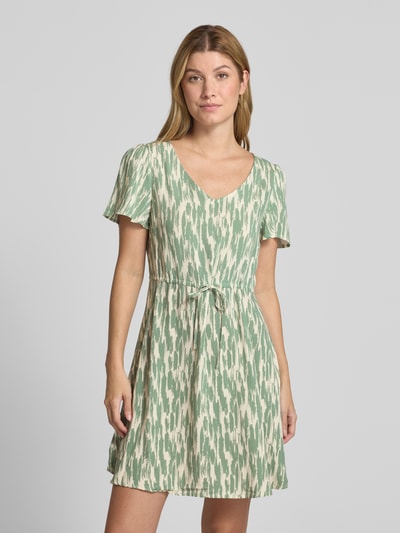 Vero Moda Mini-vrijetijdsjurk van pure viscose, model 'EASY JOY' Rietgroen - 4
