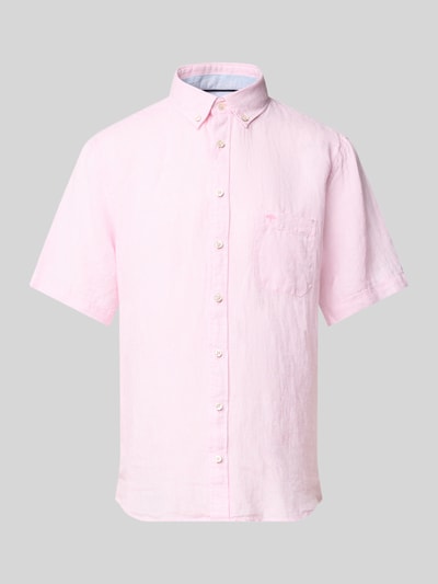Fynch-Hatton Regular Fit Leinenhemd mit Button-Down-Kragen Hellrosa 2