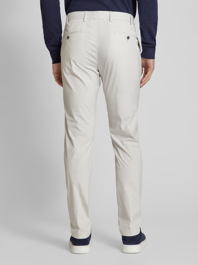 Hiltl Regular Fit Chino mit Bundfalten Modell 'Tarent' Silber 5