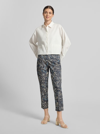 Brax BROEK in All-over look Model 'Mara S' Marineblauw - 1