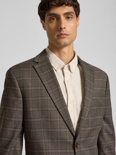 Christian Berg Men Regular Fit Sakko mit 2-Knopfleiste Mittelbraun 3