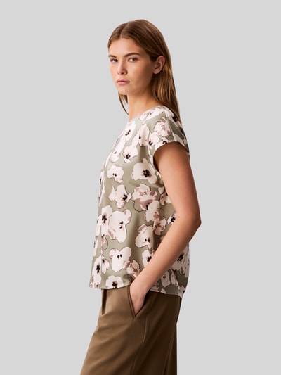Calvin Klein Womenswear Blusentop mit Allover-Muster Khaki Melange 3