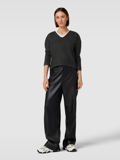 Vero Moda Cropped Pullover in melierter Optik Black 1