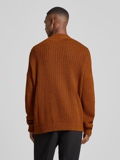 Strellson Comfort fit gebreid jack van zuiver katoen, model 'CRUZ' Middenbruin - 5