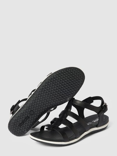 Geox Sandalen mit Dornschließe in metallic Schwarz 5