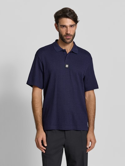 HUGO Koszulka polo o kroju relaxed fit z mieszanki wiskozy model ‘DALLOVO’ Granatowy 4