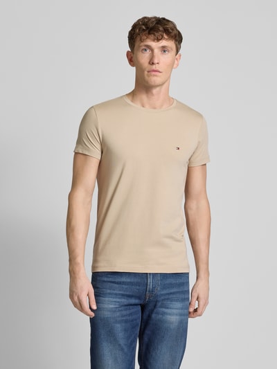 Tommy Hilfiger Slim Fit T-Shirt mit Logo-Stitching Beige 4