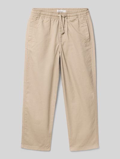 Produktfoto, chinosy 'Chino mit elastischem Bund und Eingrifftaschen' von Abercrombie&Fitch, mieszanka bawełny z dodatkiem streczu, krój baggy, elastyczny pas z trokiem, wpuszczane kieszenie, szerokość w rozmiarze 134: 32 cm, długość wewnętrzna nogawki w rozmiarze 134: 60 cm