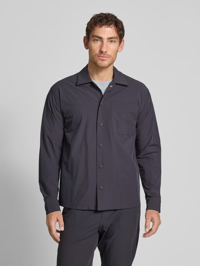JAKE*S STUDIO MEN Regular Fit Hemdjacke mit Brusttasche Metallic Blue 4