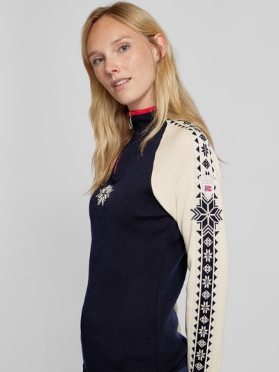 Dale of Norway Sweter z dzianiny z kołnierzem model ‘Geilo’ Granatowy 3