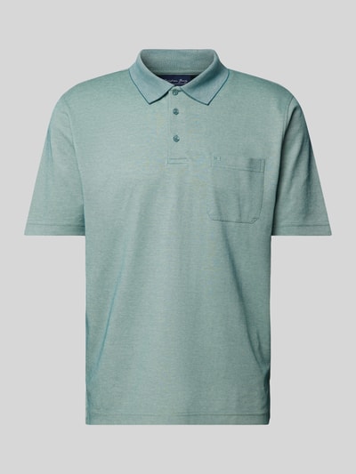 Christian Berg Men Regular fit poloshirt met borstzak Grasgroen - 2